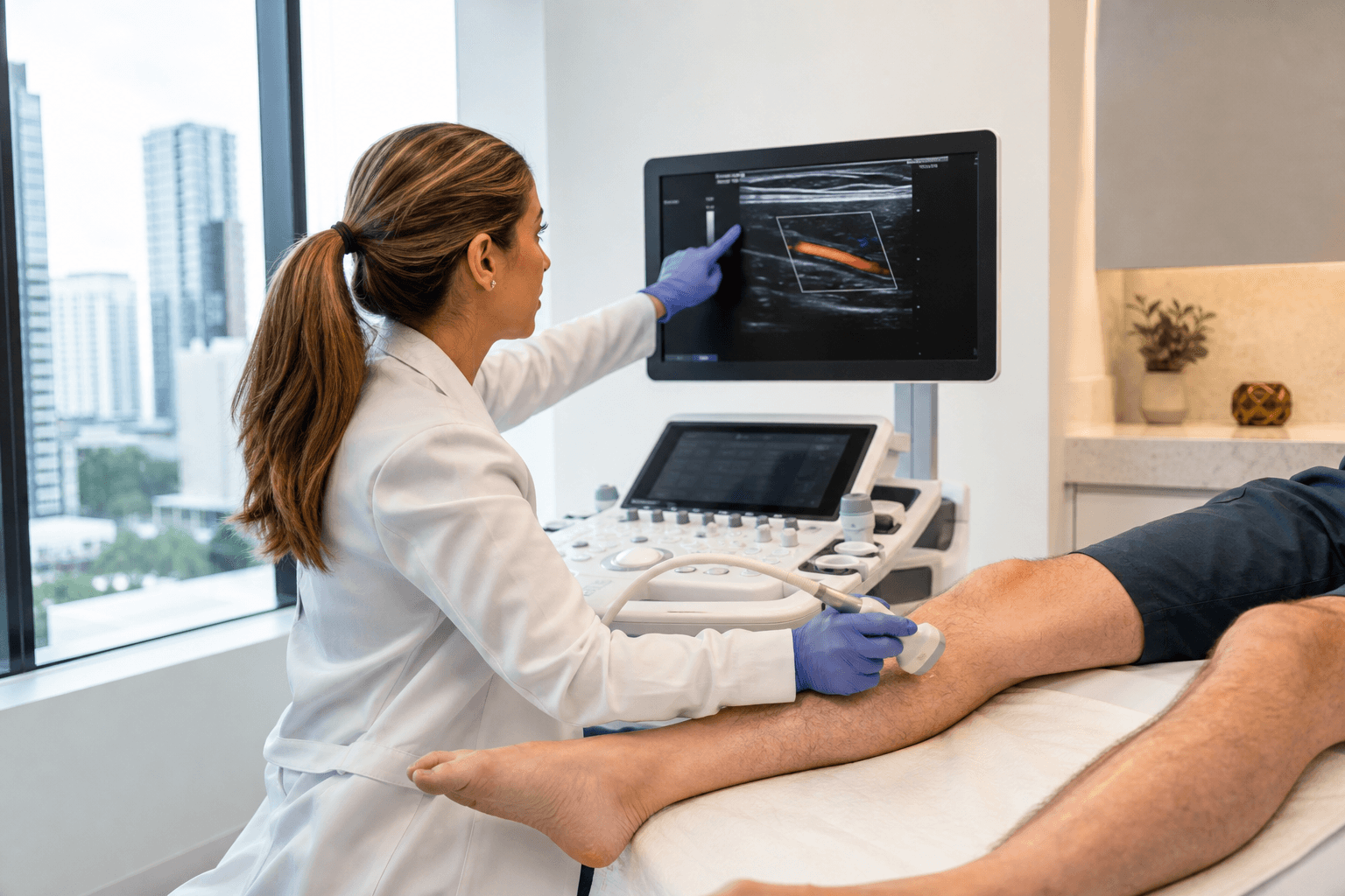 Duplex ultrasound evaluation for leg cramps and vein disease at a New York vein clinic