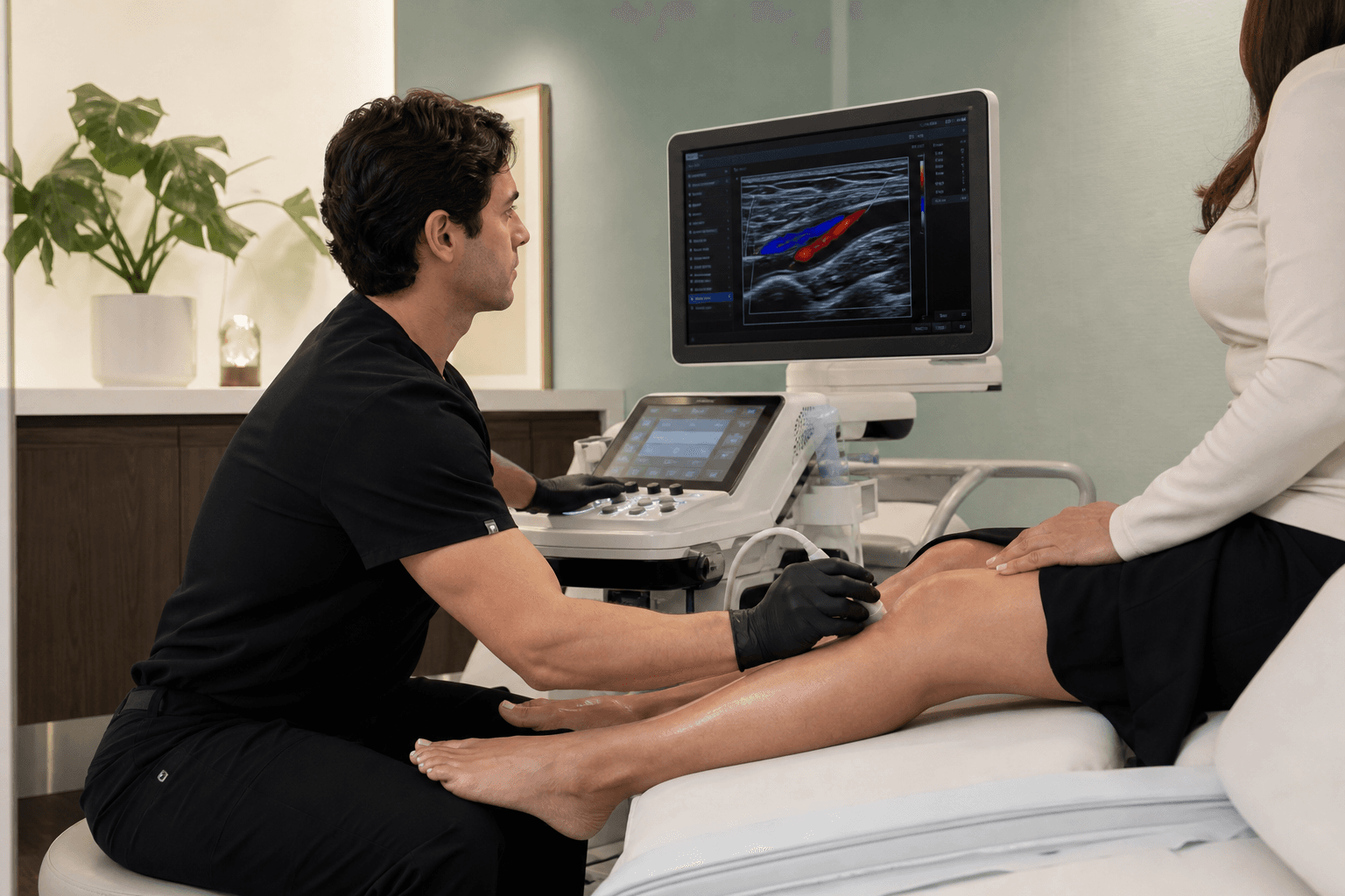 Duplex ultrasound vein evaluation for sitting and vein disease at a New York vein clinic